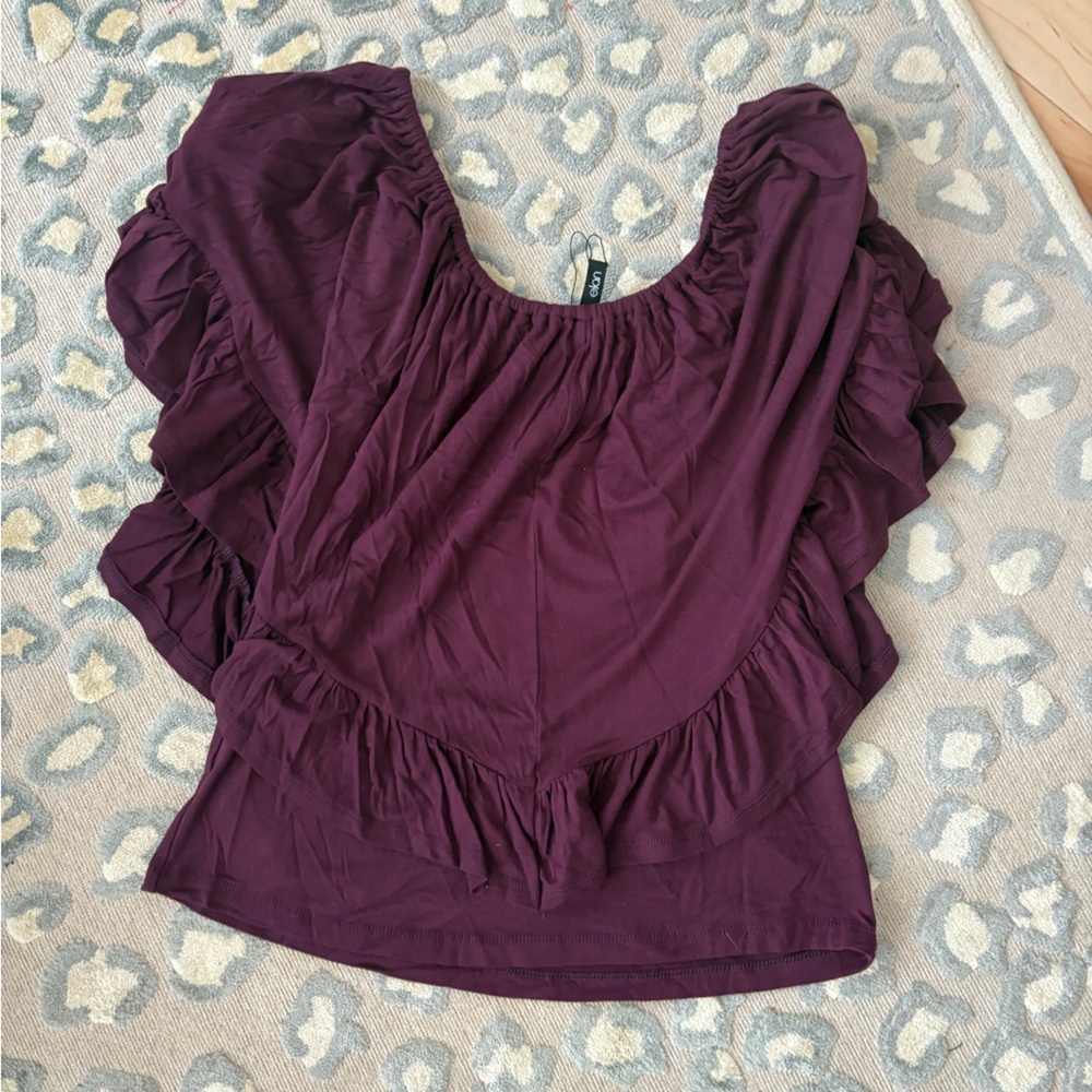 Elan Plum Off-Shoulder Top - Picture 3 of 3
